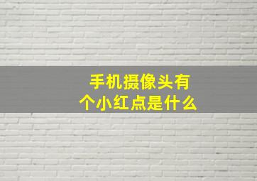 手机摄像头有个小红点是什么