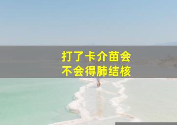 打了卡介苗会不会得肺结核