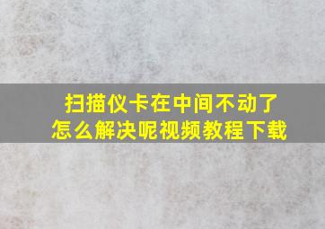 扫描仪卡在中间不动了怎么解决呢视频教程下载