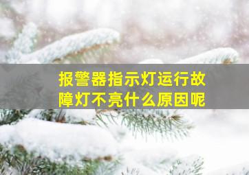 报警器指示灯运行故障灯不亮什么原因呢