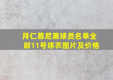 拜仁慕尼黑球员名单全部11号球衣图片及价格