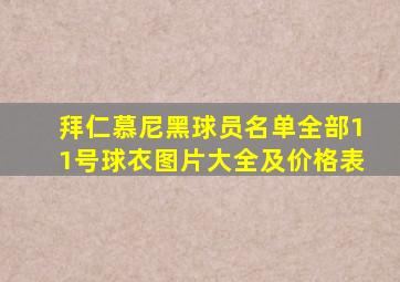 拜仁慕尼黑球员名单全部11号球衣图片大全及价格表