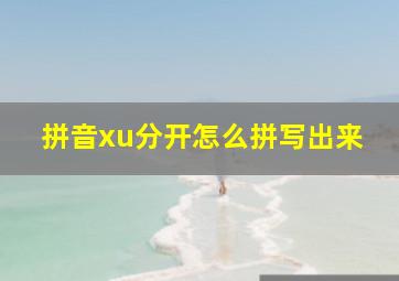 拼音xu分开怎么拼写出来