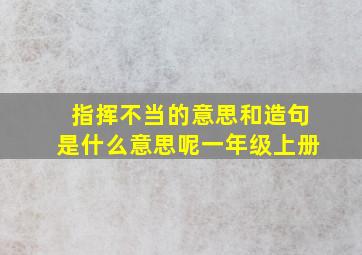 指挥不当的意思和造句是什么意思呢一年级上册