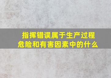 指挥错误属于生产过程危险和有害因素中的什么