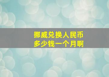 挪威兑换人民币多少钱一个月啊