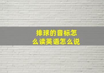 排球的音标怎么读英语怎么说