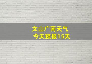 文山广南天气今天预报15天