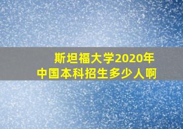 斯坦福大学2020年中国本科招生多少人啊