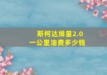 斯柯达排量2.0一公里油费多少钱