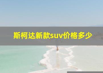 斯柯达新款suv价格多少