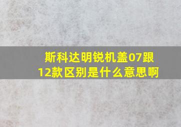 斯科达明锐机盖07跟12款区别是什么意思啊