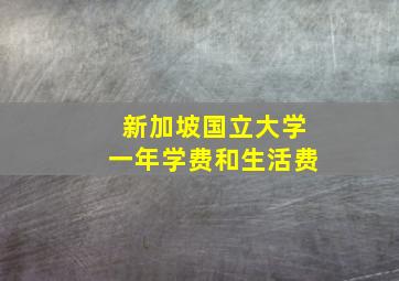 新加坡国立大学一年学费和生活费