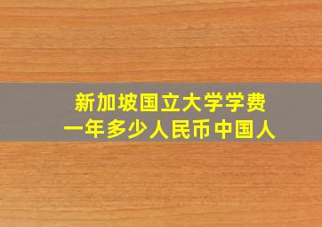 新加坡国立大学学费一年多少人民币中国人