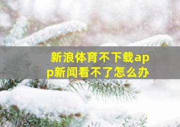 新浪体育不下载app新闻看不了怎么办