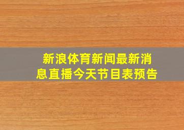 新浪体育新闻最新消息直播今天节目表预告