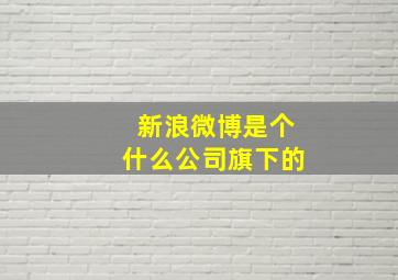 新浪微博是个什么公司旗下的