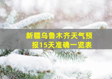 新疆乌鲁木齐天气预报15天准确一览表