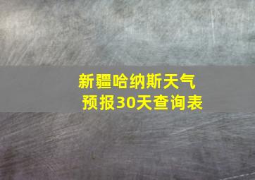 新疆哈纳斯天气预报30天查询表