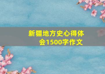 新疆地方史心得体会1500字作文