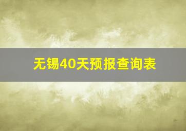 无锡40天预报查询表