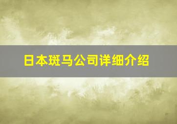 日本斑马公司详细介绍