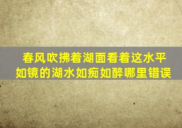 春风吹拂着湖面看着这水平如镜的湖水如痴如醉哪里错误