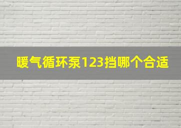 暖气循环泵123挡哪个合适