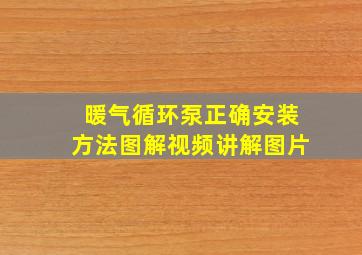 暖气循环泵正确安装方法图解视频讲解图片