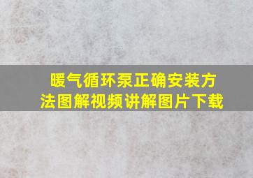 暖气循环泵正确安装方法图解视频讲解图片下载