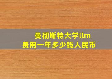 曼彻斯特大学llm费用一年多少钱人民币