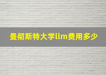 曼彻斯特大学llm费用多少