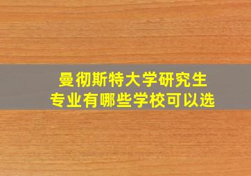 曼彻斯特大学研究生专业有哪些学校可以选