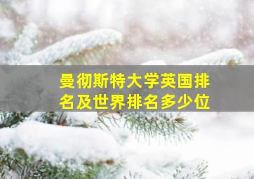 曼彻斯特大学英国排名及世界排名多少位