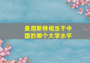 曼彻斯特相当于中国的哪个大学水平