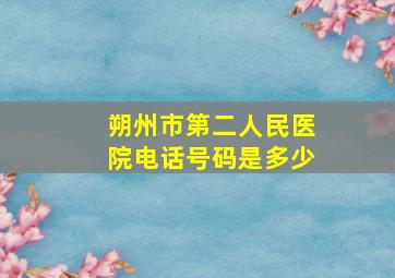 朔州市第二人民医院电话号码是多少