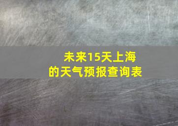 未来15天上海的天气预报查询表