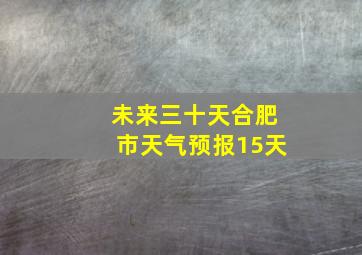 未来三十天合肥市天气预报15天