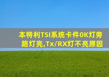 本特利TSI系统卡件0K灯旁路灯亮,Tx/RX灯不亮原因