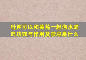 杜仲可以和黄芪一起泡水喝吗功效与作用及禁忌是什么