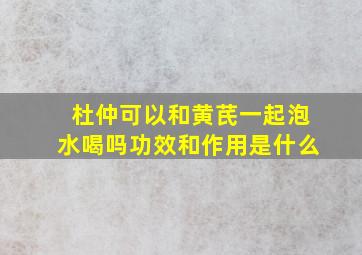 杜仲可以和黄芪一起泡水喝吗功效和作用是什么