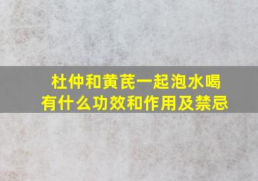 杜仲和黄芪一起泡水喝有什么功效和作用及禁忌