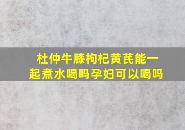 杜仲牛膝枸杞黄芪能一起煮水喝吗孕妇可以喝吗