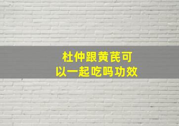 杜仲跟黄芪可以一起吃吗功效