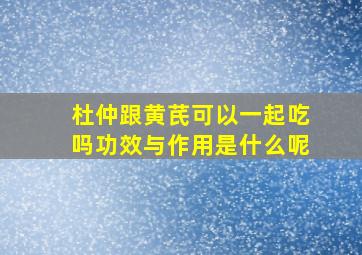 杜仲跟黄芪可以一起吃吗功效与作用是什么呢