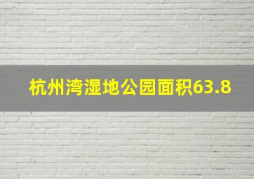 杭州湾湿地公园面积63.8