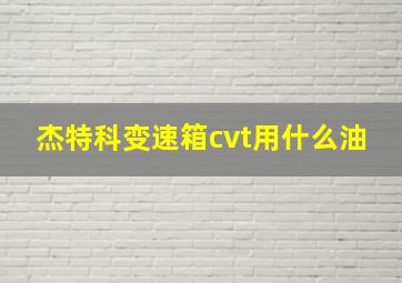 杰特科变速箱cvt用什么油