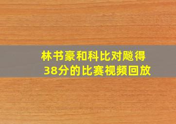 林书豪和科比对飚得38分的比赛视频回放