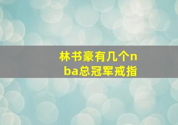 林书豪有几个nba总冠军戒指