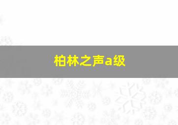 柏林之声a级